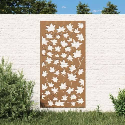 Vrtni zidni ukras 105x55 cm čelik CORTEN uzorak javorovog lišća Cijena