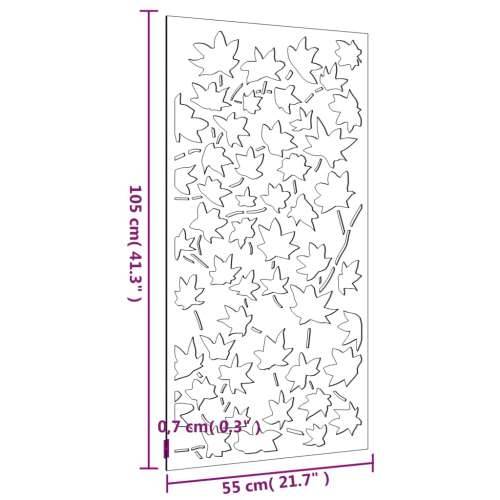 Vrtni zidni ukras 105x55 cm čelik CORTEN uzorak javorovog lišća Cijena