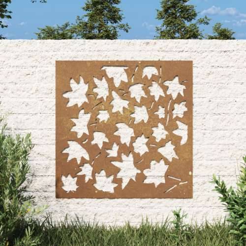 Vrtni zidni ukras 55x55 cm čelik CORTEN uzorak javorovog lišća Cijena