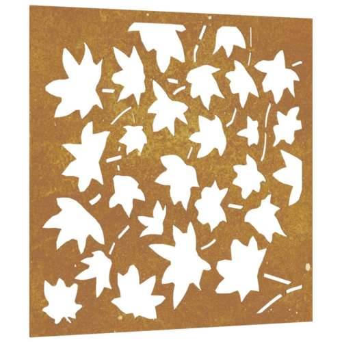 Vrtni zidni ukras 55x55 cm čelik CORTEN uzorak javorovog lišća Cijena