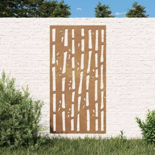 Vrtni zidni ukras 105 x 55 cm čelik COR-TEN s uzorkom bambusa Cijena