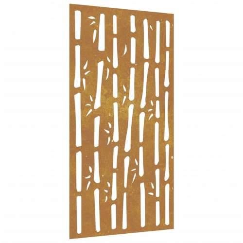 Vrtni zidni ukras 105 x 55 cm čelik COR-TEN s uzorkom bambusa Cijena