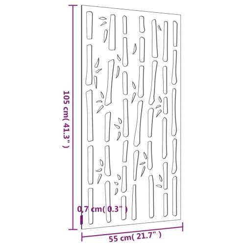 Vrtni zidni ukras 105 x 55 cm čelik COR-TEN s uzorkom bambusa Cijena