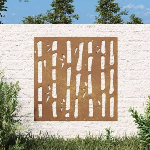 Vrtni zidni ukras 55 x 55 cm čelik COR-TEN s uzorkom bambusa Cijena