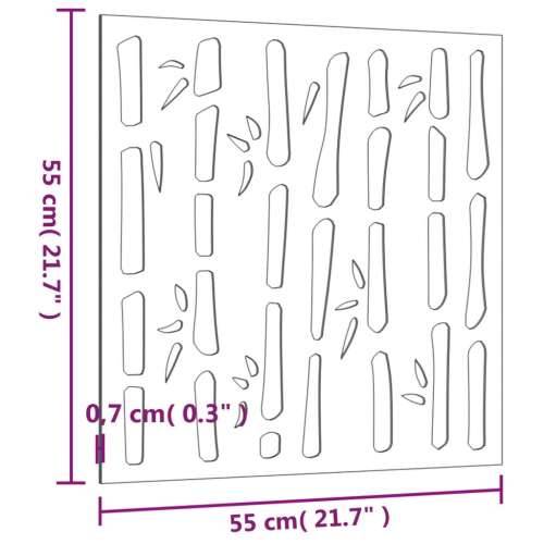 Vrtni zidni ukras 55 x 55 cm čelik COR-TEN s uzorkom bambusa Cijena