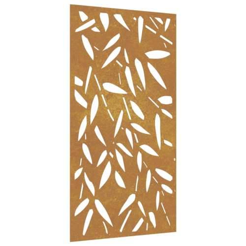 Vrtni zidni ukras 105x55 cm čelik COR-TEN uzorak lišća bambusa Cijena