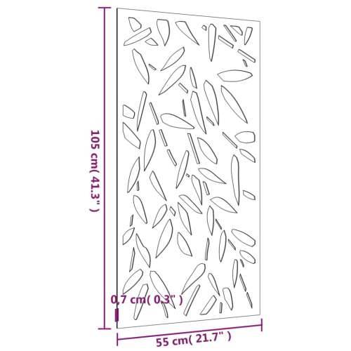 Vrtni zidni ukras 105x55 cm čelik COR-TEN uzorak lišća bambusa Cijena