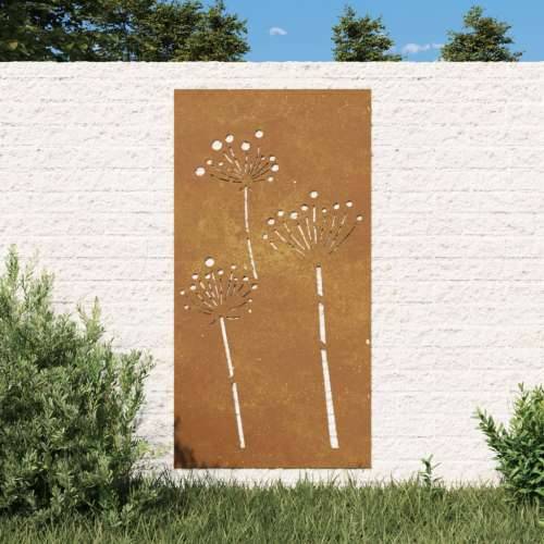 Vrtni zidni ukras 105 x 55 cm čelik COR-TEN s cvjetnim uzorkom Cijena