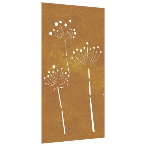 Vrtni zidni ukras 105 x 55 cm čelik COR-TEN s cvjetnim uzorkom Cijena