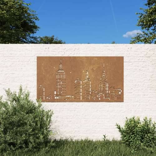 Vrtni zidni ukras 105 x 55 cm čelik COR-TEN s uzorkom horizonta Cijena