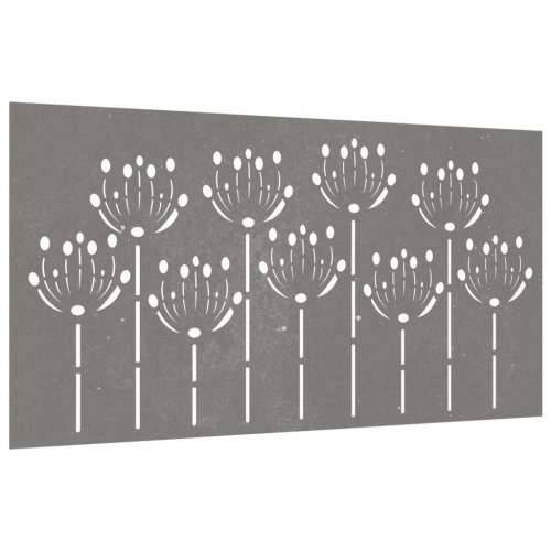 Vrtni zidni ukras 105 x 55 cm čelik COR-TEN s cvjetnim uzorkom Cijena