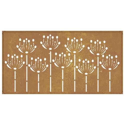 Vrtni zidni ukras 105 x 55 cm čelik COR-TEN s cvjetnim uzorkom Cijena