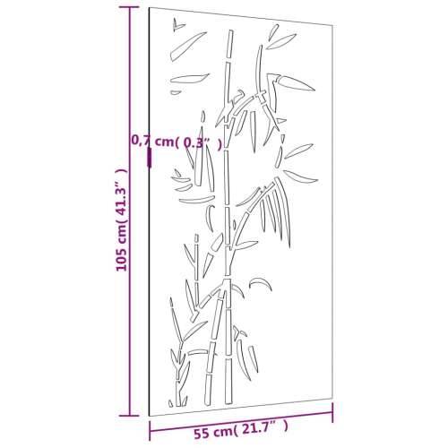 Vrtni zidni ukras 105 x 55 cm čelik COR-TEN s uzorkom bambusa Cijena