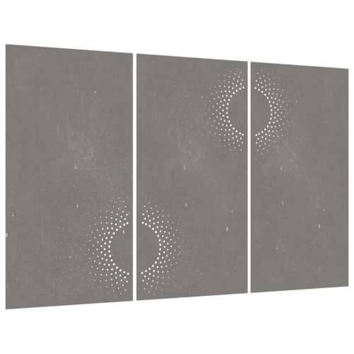 Vrtni zidni ukrasi 3 kom 105x55 cm čelik COR-TEN uzorak sunca Cijena