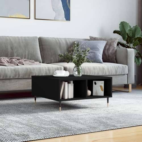 Stolić za kavu crni 60 x 60 x 30 cm od konstruiranog drva - Crna 1 Cijena