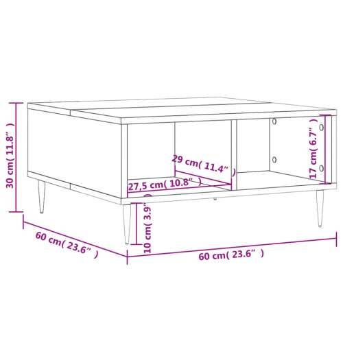 Stolić za kavu crni 60 x 60 x 30 cm od konstruiranog drva - Crna 1 Cijena