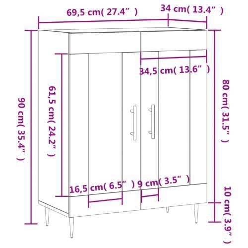 Komoda bijela 69,5x34x90 cm od konstruiranog drva Bijela 1 Cijena