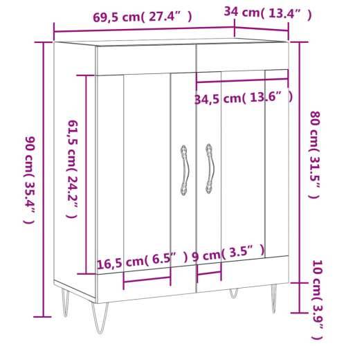 Komoda bijela 69,5x34x90 cm od konstruiranog drva Bijela 1 Cijena