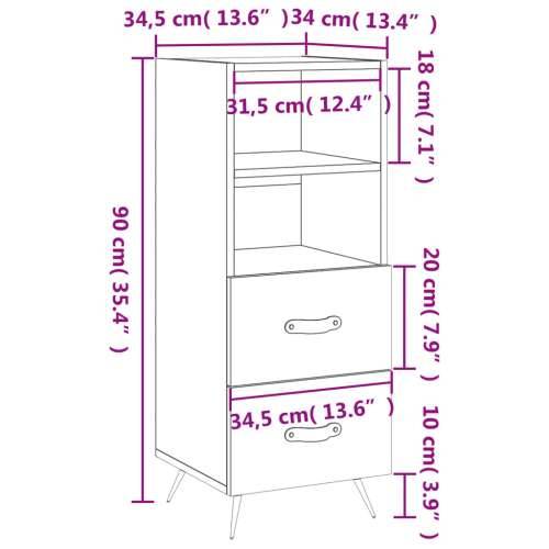 Komoda boja hrasta sonome 34,5x34x90 cm od konstruiranog drva - Sivi hrast sonoma 1 Cijena