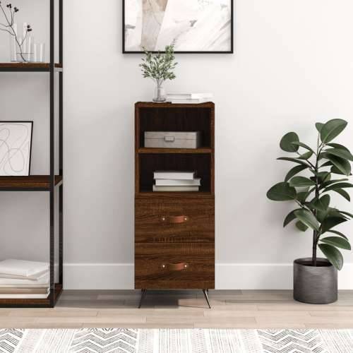 Komoda boja smeđeg hrasta 34,5 x 34 x 90 cm konstruirano drvo - Smeđi hrast 1 Cijena