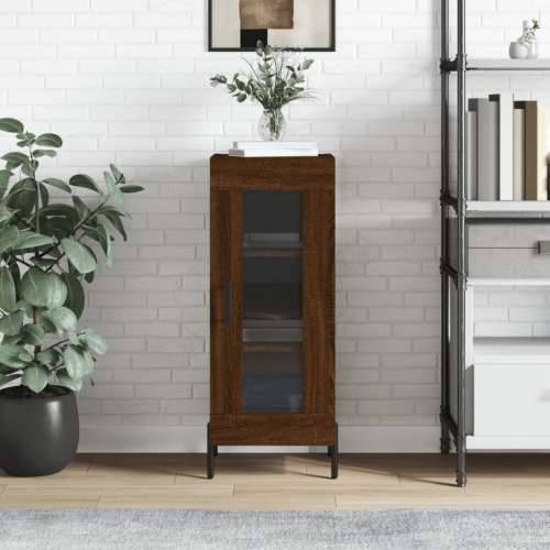 Komoda boja smeđeg hrasta 34,5 x 34 x 90 cm konstruirano drvo - Smeđi hrast 1 Cijena