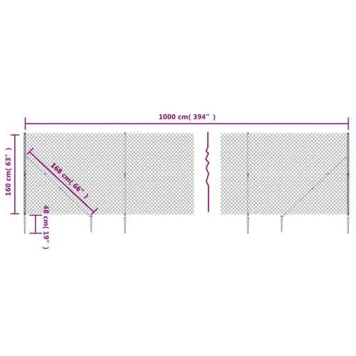 Žičana ograda sa šiljastim držačima zelena 1,6 x 10 m - Zelena 1.6 x 10 m 1 Cijena