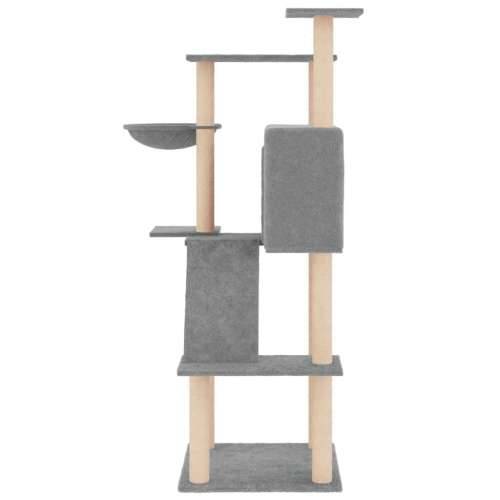 Penjalica za mačke - Kuća za mačke - Grebalica sa stupovima za grebanje svjetlosiva 143 cm - Svjetlosiva Cijena