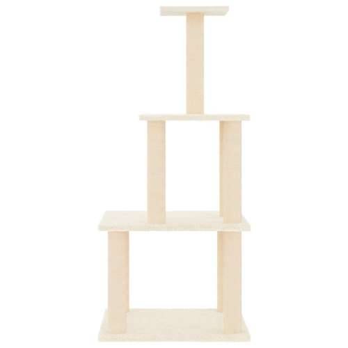 Penjalica za mačke - Kuća za mačke - Grebalica sa stupovima za grebanje krem 111 cm - Krema Cijena