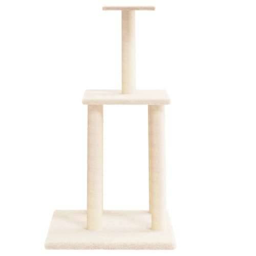 Penjalica za mačke - Kuća za mačke - Grebalica sa stupovima za grebanje krem 85,5 cm - Krema Cijena