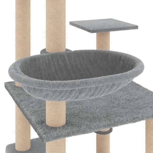 Penjalica za mačke - Kuća za mačke - Grebalica sa stupovima za grebanje svjetlosiva 141 cm - Svjetlosiva Cijena