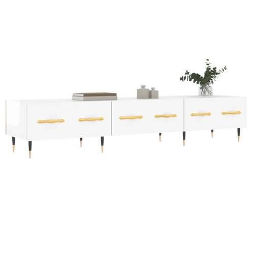 TV ormarić sjajni bijeli 150 x 36 x 30 cm od konstruiranog drva - Visoko sjajno bijela 1 Cijena