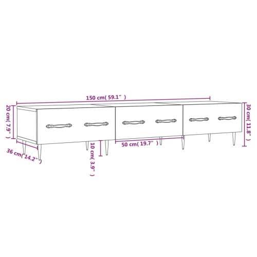 TV ormarić boja hrasta sonome 150x36x30 cm konstruirano drvo - sonoma hrast 1 Cijena