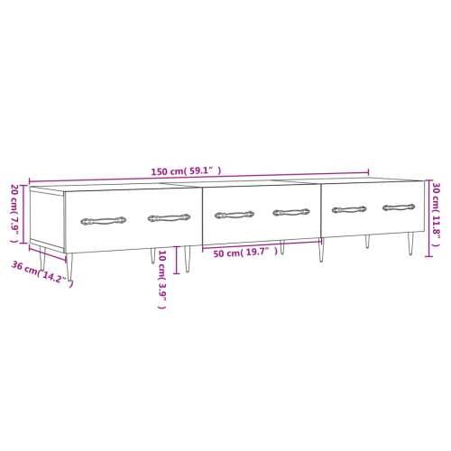 TV ormarić boja betona 150 x 36 x 30 cm od konstruiranog drva - Beton siva 1 Cijena