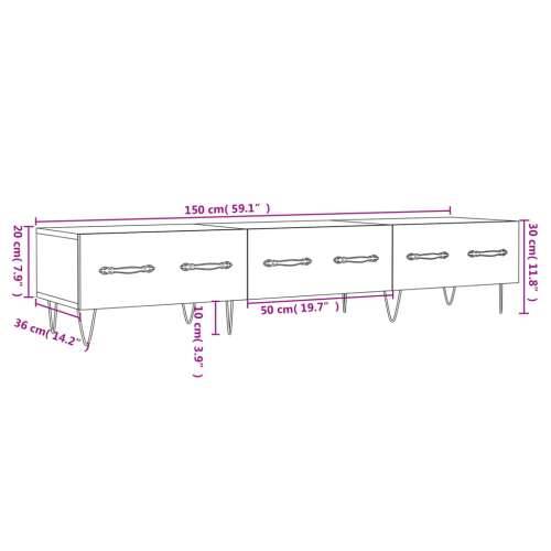 TV ormarić sjajni bijeli 150 x 36 x 30 cm od konstruiranog drva - Visoko sjajno bijela 1 Cijena