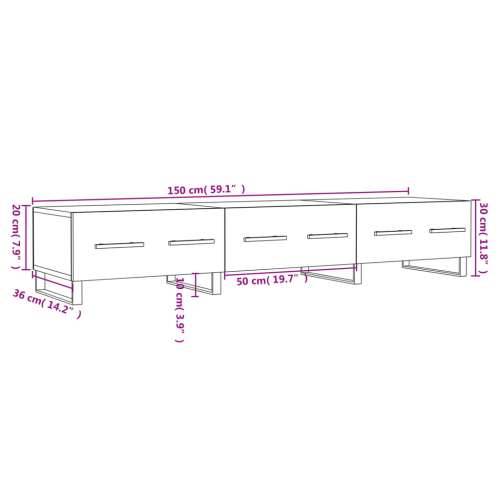 TV ormarić boja betona 150 x 36 x 30 cm od konstruiranog drva Beton siva 1 Cijena
