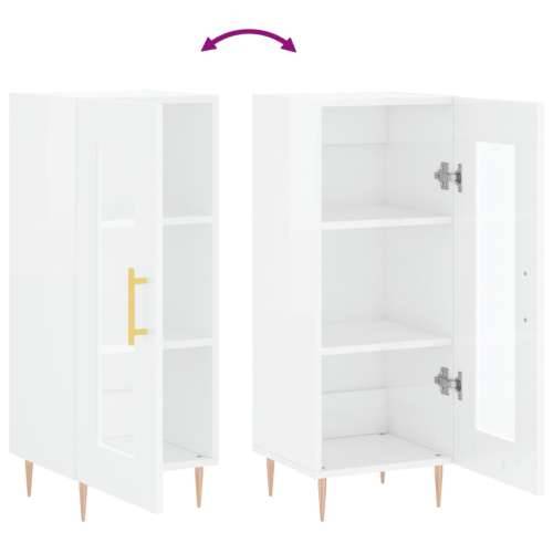 Komoda sjajna bijela 34,5 x 34 x 90 cm od konstruiranog drva - Visoko sjajno bijela 1 Cijena