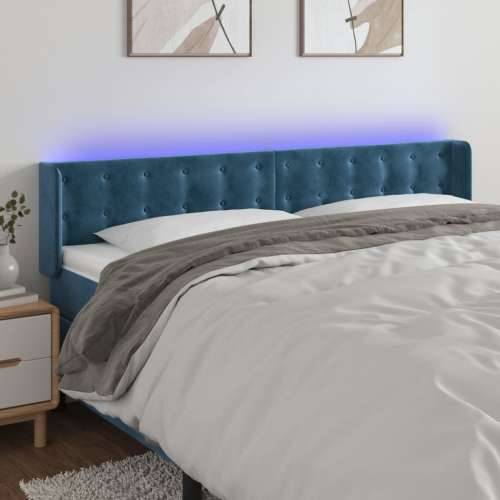 LED uzglavlje tamnoplavo 163x16x78/88 cm baršunasto - Tamno plava 163 x 16 x 78/88 cm 1 Cijena
