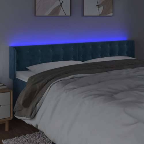 LED uzglavlje tamnoplavo 163x16x78/88 cm baršunasto - Tamno plava 163 x 16 x 78/88 cm 1 Cijena