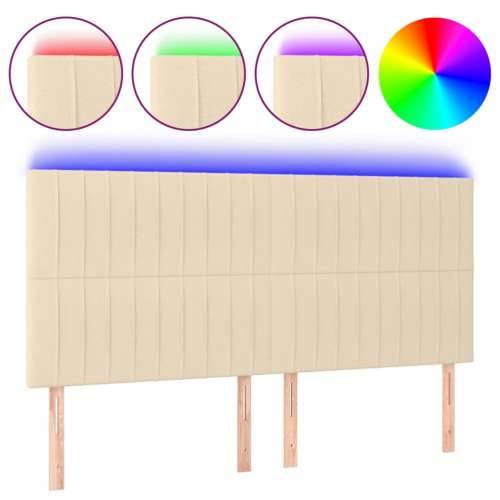 LED uzglavlje krem 180x5x118/128 cm od tkanine - Krema 180 x 5 x 118/128 cm 1 Cijena