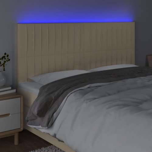 LED uzglavlje krem 180x5x118/128 cm od tkanine - Krema 180 x 5 x 118/128 cm 1 Cijena