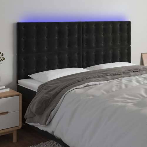 LED uzglavlje crno 160x5x118/128 cm baršunasto - Crna 160 x 5 x 118/128 cm 1 Cijena
