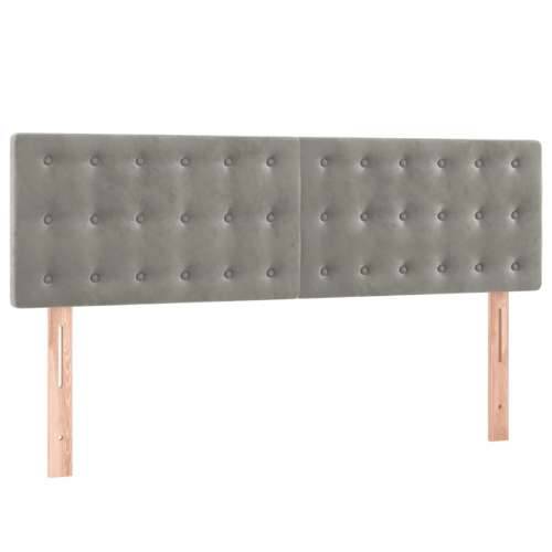Krevet box spring s madracem LED svjetlosivi 140x190 cm baršun - Svjetlosiva 140 x 190 cm gumbi Cijena
