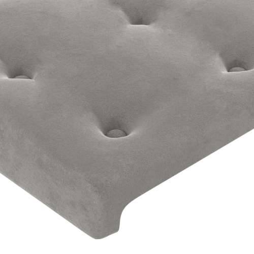 Krevet box spring s madracem LED svjetlosivi 140x190 cm baršun - Svjetlosiva 140 x 190 cm gumbi Cijena
