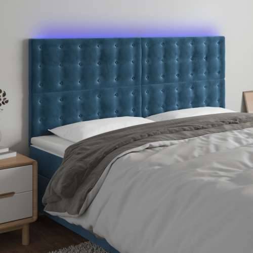LED uzglavlje tamnoplavo 160x5x118/128 cm baršunasto - Tamno plava 160 x 5 x 118/128 cm 1 Cijena