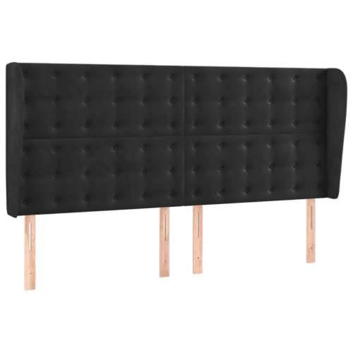 Krevet box spring s madracem LED crni 160x200 cm baršun - Crna 160 x 200 cm gumbi Cijena