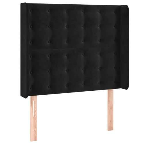 LED uzglavlje crno 83x16x118/128 cm baršunasto - Crna 83 x 16 x 118/128 cm 1 Cijena