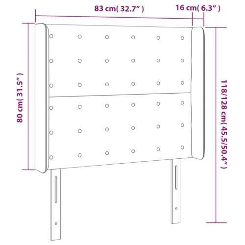 LED uzglavlje crno 83x16x118/128 cm baršunasto - Crna 83 x 16 x 118/128 cm 1 Cijena