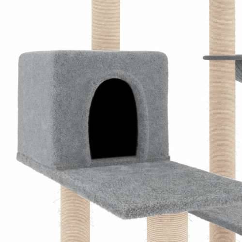 Penjalica za mačke - Kuća za mačke - Grebalica sa stupovima za grebanje svjetlosiva 82,5 cm - Svjetlosiva Cijena