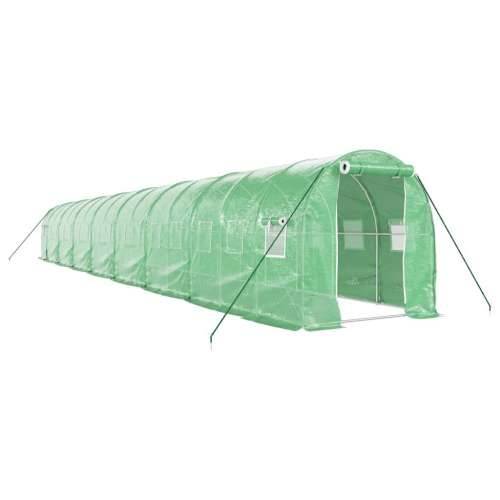 Staklenik s čeličnim okvirom zeleni 32 m² 16 x 2 x 2 m Cijena