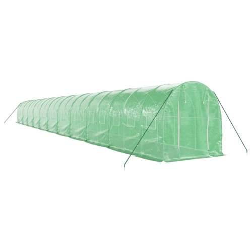 Staklenik s čeličnim okvirom zeleni 44 m² 22 x 2 x 2 m - Zelena 22 x 2 x 2 m 1 Cijena